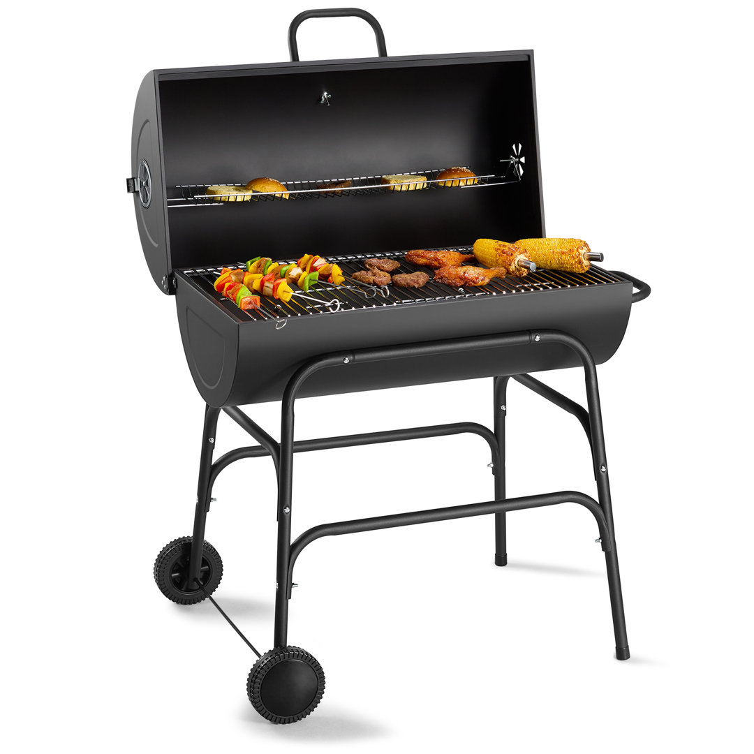 VonHaus 99.5cm W Charcoal Grill Stainless Steel 80cm W